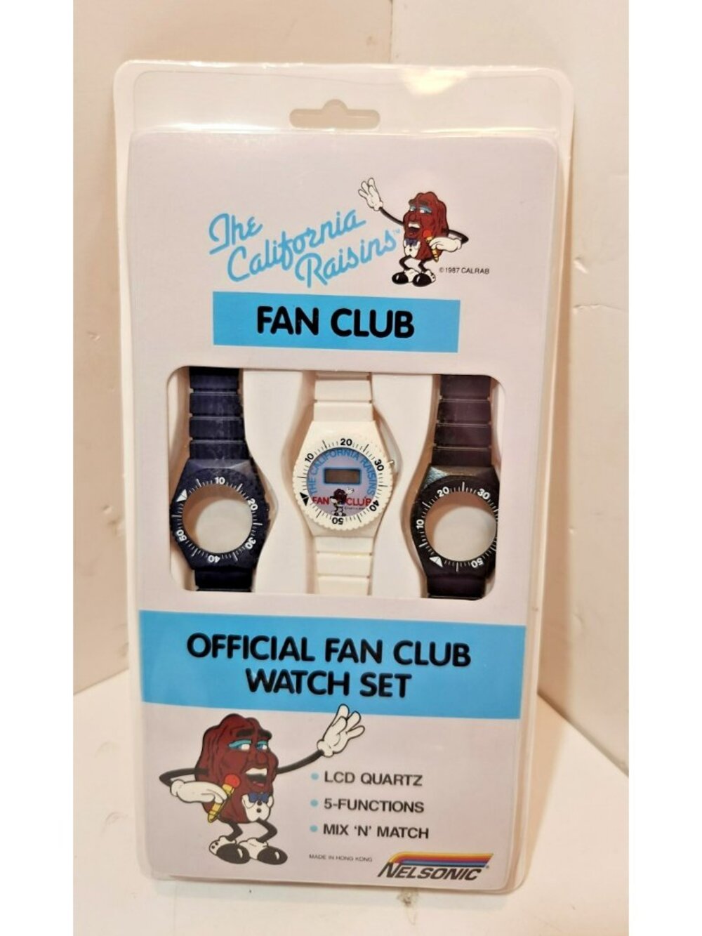 Vtg 1987 The California Raisins Official Fan Club Watch Set Nelsonic Open Box